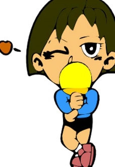 卡通乒乓球运动人物图片