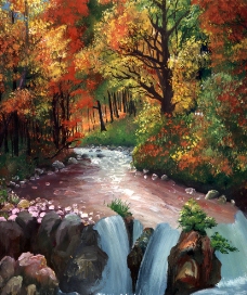 原创高清水彩风景画图片
