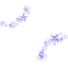 紫色花瓣装饰花边矢量图