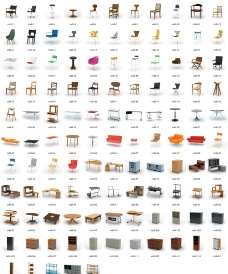 休闲沙发高精度桌椅柜模型集合图片