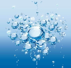 蓝色爱心水珠水泡图片