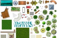 园林景观小品 植物平面图例图片