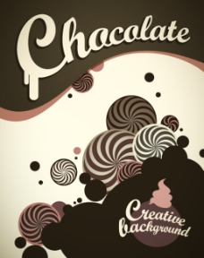 矢量螺旋巧克力元素海报图片
