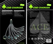 电器接口ace纸卡设计logo时尚花纹充电器数据线接口图片