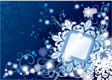 矢量圣诞缤纷雪花蓝色图片