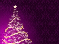 圣诞树紫色背景图片