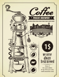 餐饮咖啡厅菜单封面设计咖啡背景图片