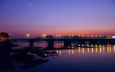 夜景桥梁夜景图片