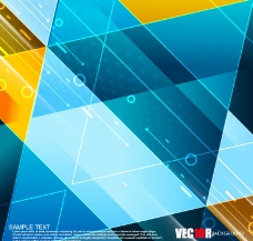 动感蓝色线条圈圈格子 商务科技背景图片