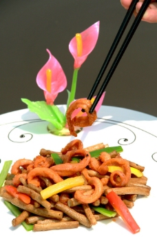 茶树菇炒水蛇柳图片