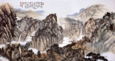 秋山雲瀑图片