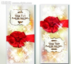 蝴蝶结丝带节日礼物卡片图片