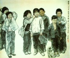 王盛烈中国画作品《童年》图片