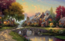 童话城堡Thomas托马斯风景油画图片