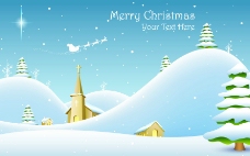 雪山卡通圣诞背景图片