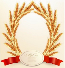 小麦麦穗标签桂冠图片