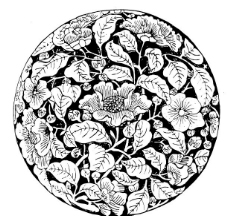圆形形图案圆形图案花卉系列吉祥纹样茶花图片