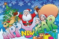 卡通圣诞老人儿童圣诞背景图片