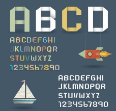 叠纸字母数字轮船火箭图片