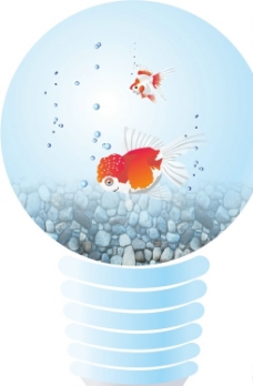 灯泡中的鱼图片