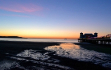 海岸夕阳图片