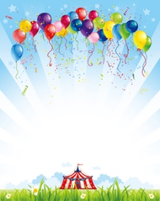 气球节日背景矢量图