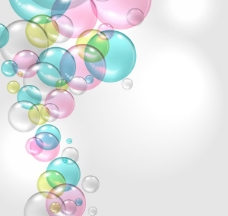 矢量彩色泡泡背景素材